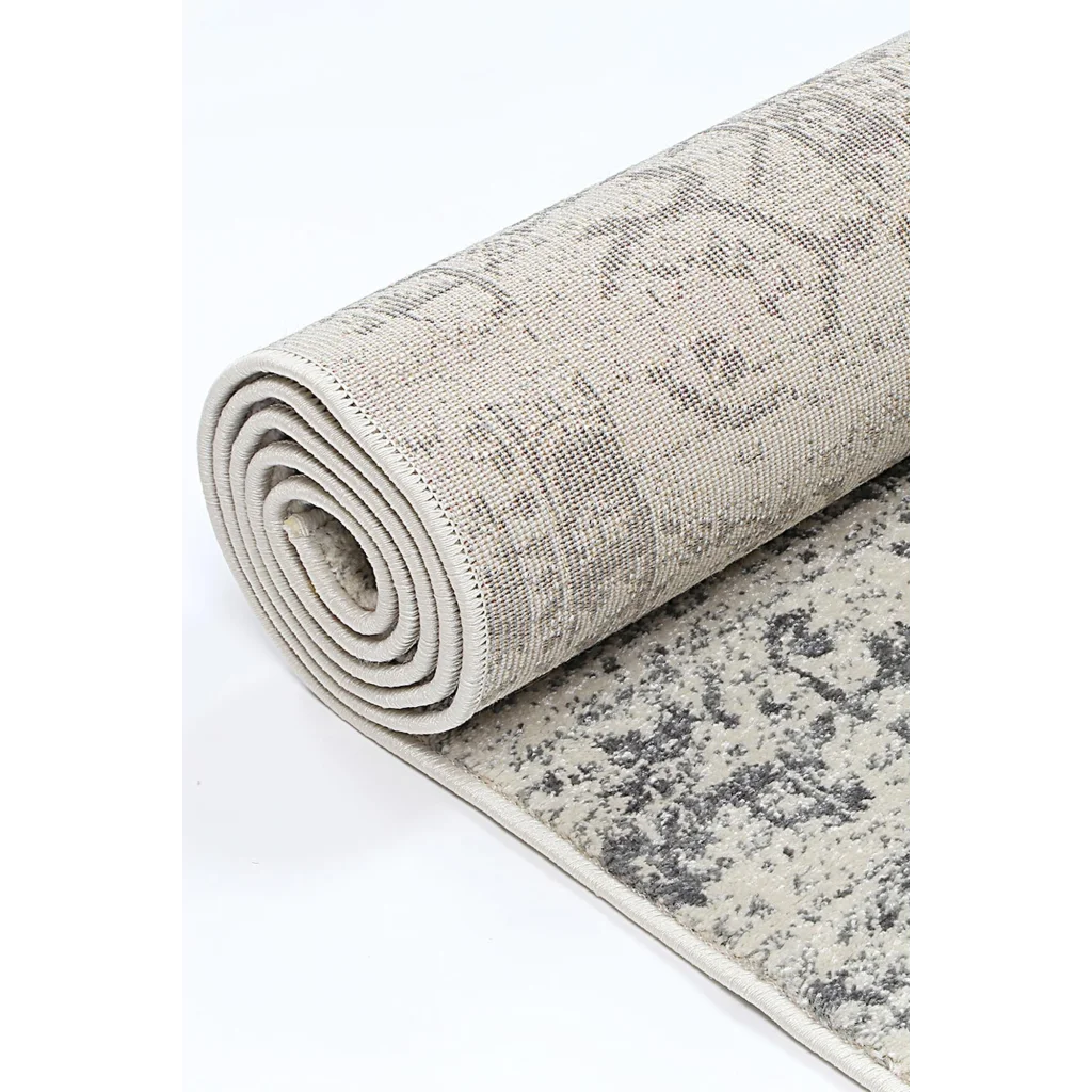 Delicate Audrey Ivory Grey Rug 200x290 - Home & Garden