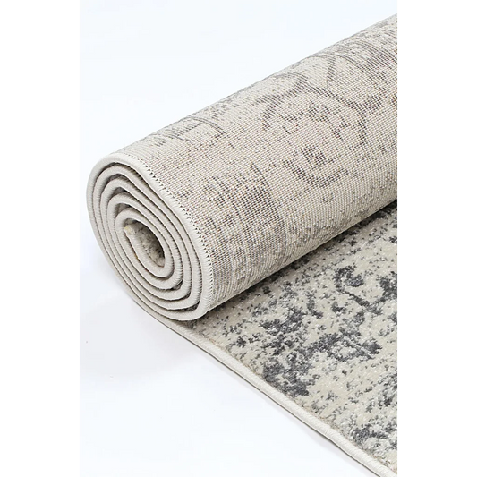 Delicate Audrey Ivory Grey Rug 80x300 - Home & Garden