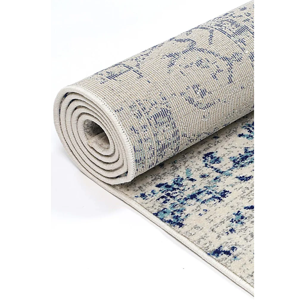 Delicate Audrey Ivory Navy Rug 160x230 - Home & Garden