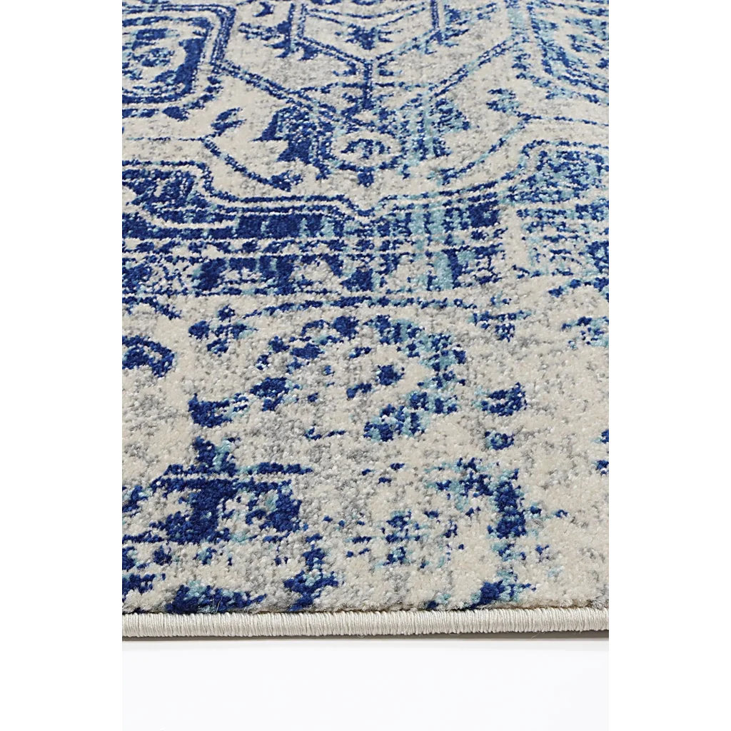 Delicate Audrey Ivory Navy Rug 200x290 - Home & Garden