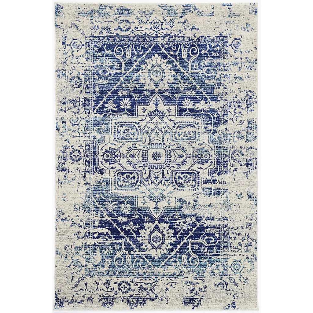 Delicate Audrey Ivory Navy Rug 300x400 - Home & Garden
