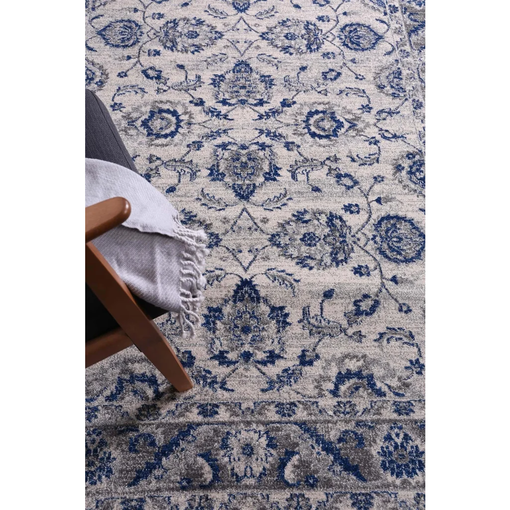 Delicate Cassandra Blue Ivory Rug 160x230 - Home & Garden