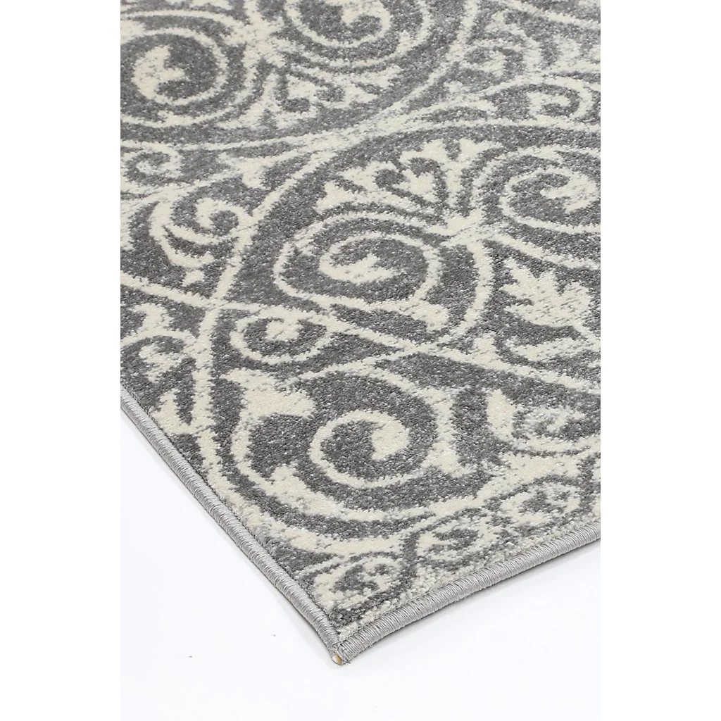 Delicate Katherine Grey Ivory Rug 160x230 - Home & Garden
