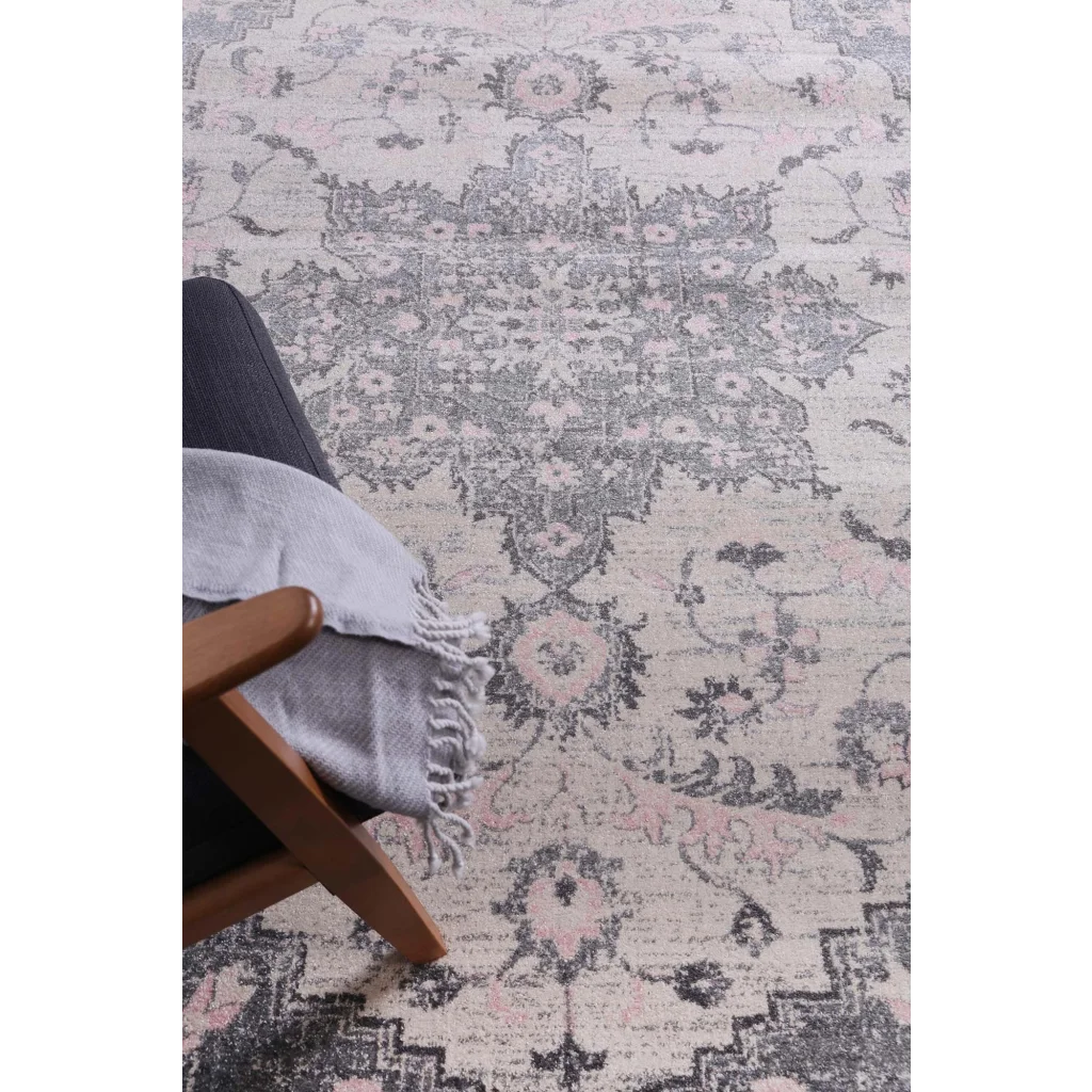 Delicate Madeleine Grey Ivory Rug 160x230 - Home & Garden
