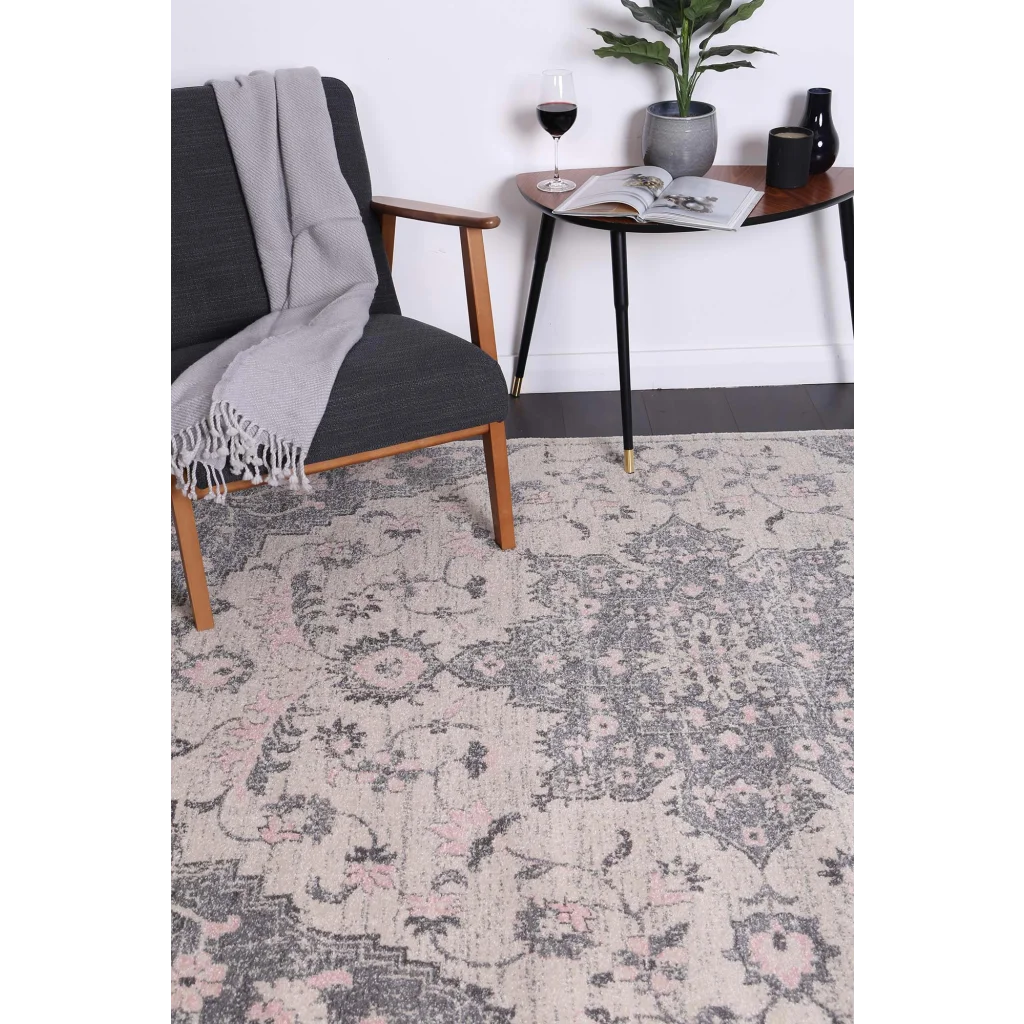 Delicate Madeleine Grey Ivory Rug 160x230 - Home & Garden