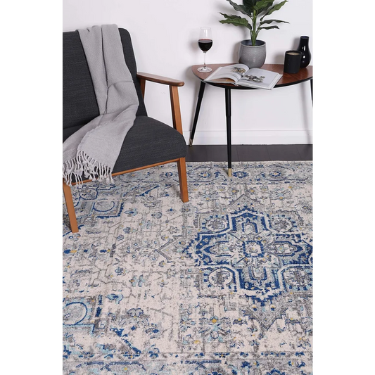 Delicate Melissa Ivory Blue Rug 200x290 - Home & Garden