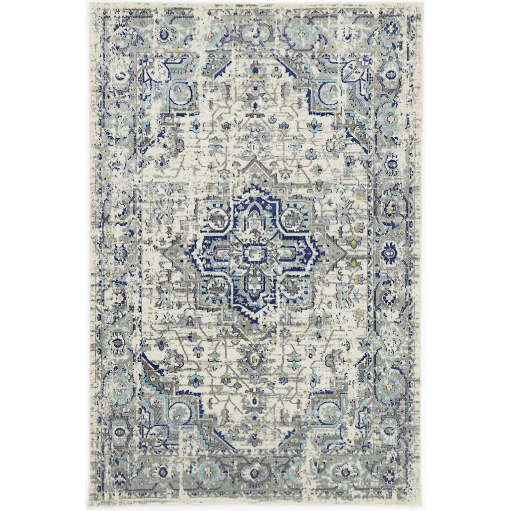 Delicate Melissa Ivory Blue Rug 240x330 - Home & Garden
