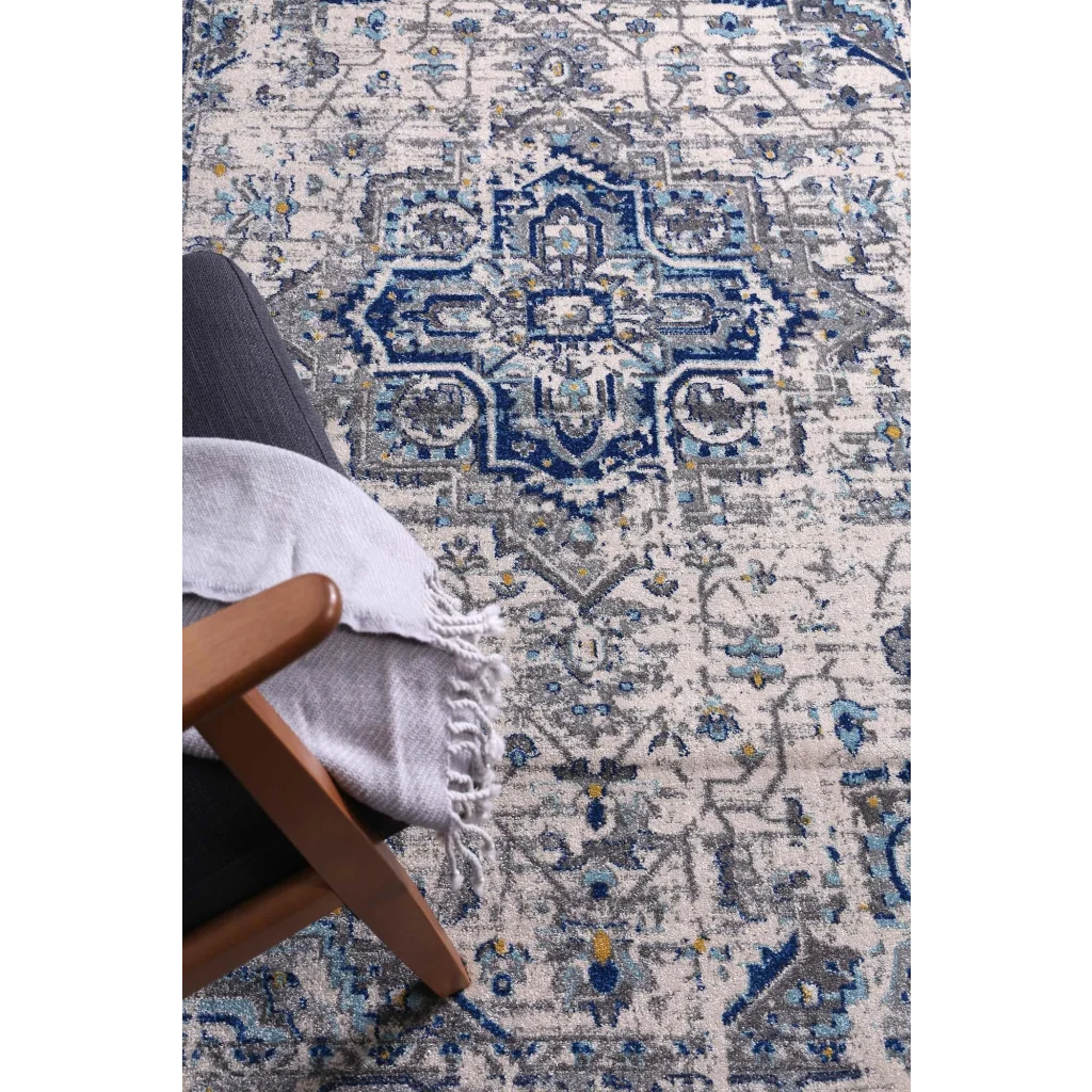 Delicate Melissa Ivory Blue Rug 80x300 - Home & Garden