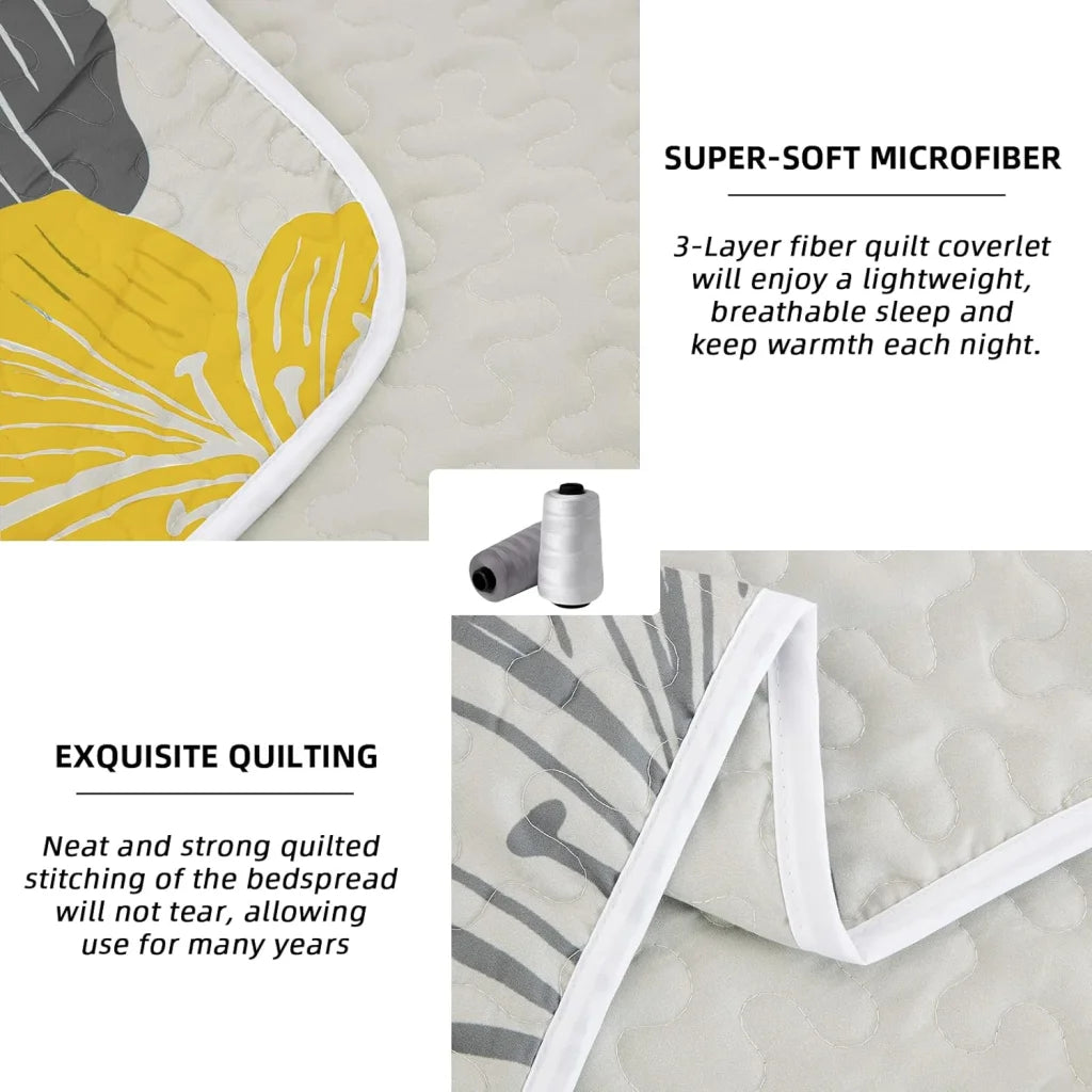 Delicate Quilted Coverlet & Pillowcases Set - Soft Touch