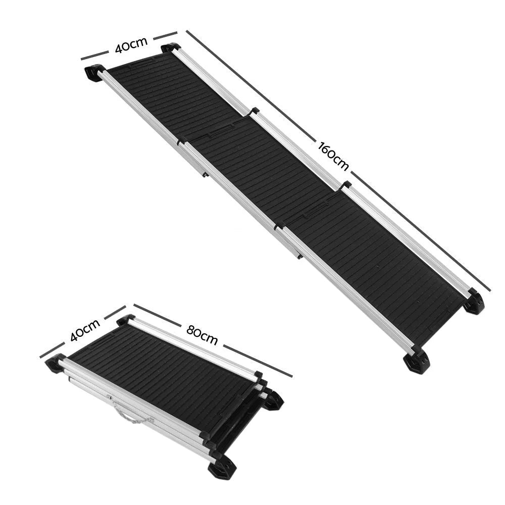 Deluxe Aluminium Foldable Pet Ramp - Black - Dog Supplies