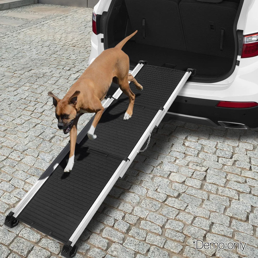 Deluxe Aluminium Foldable Pet Ramp - Black - Dog Supplies