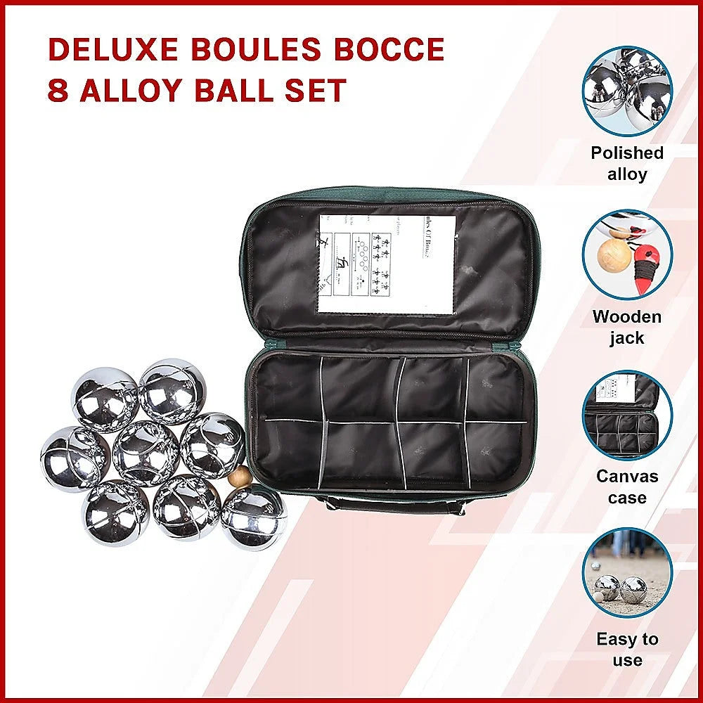 Deluxe Boules Bocce 8 Alloy Ball Set - Games