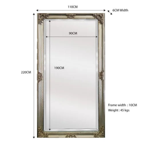 Deluxe French Provincial Ornate Mirror - Champagne - X