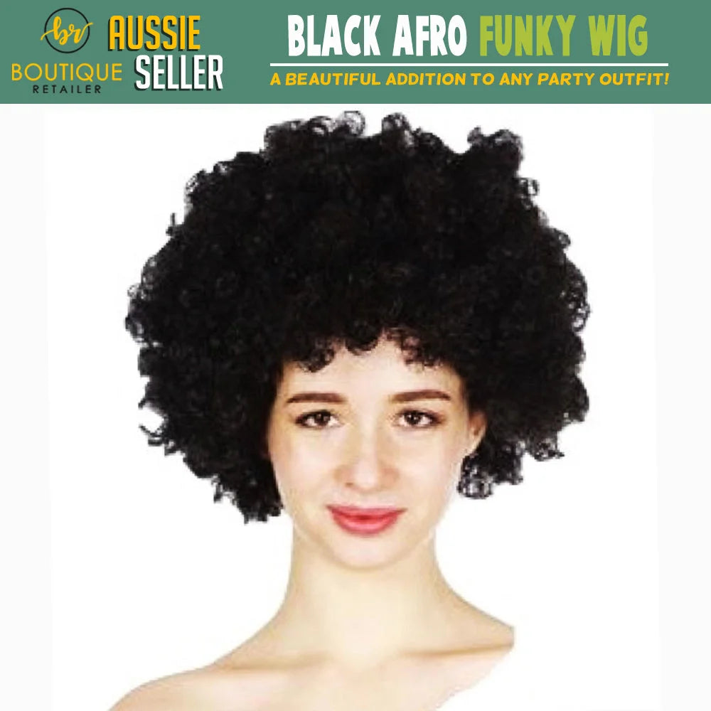 DELUXE JUMBO BLACK AFRO WIG Costume Party Fancy Curly Hair