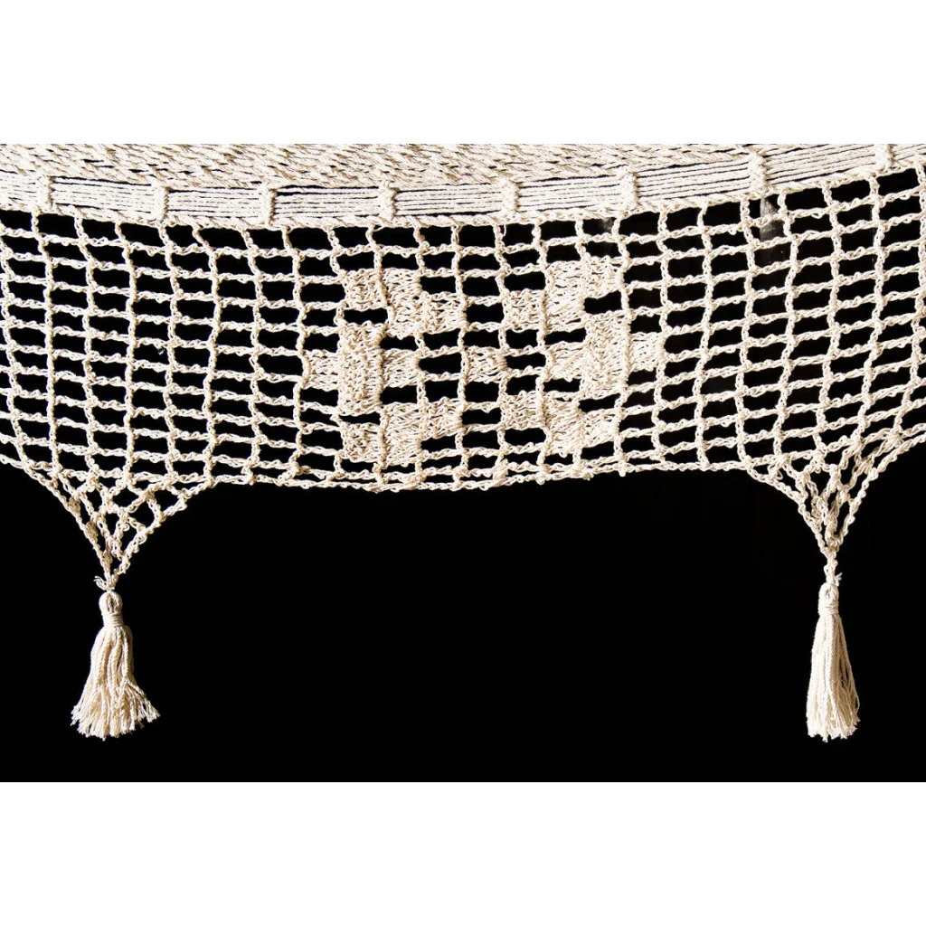 Deluxe Outdoor Cotton Mexican Hammock in Cream Colour Queen