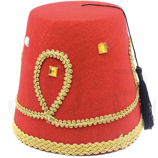 DELUXE TURKISH HAT Red Green Fez Tarboosh Dress Up Costume