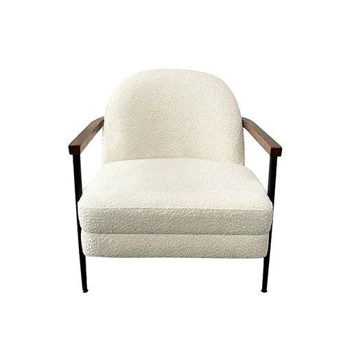 Denmark Arm Chair Polyester Fabric Upholstery with Wooden
