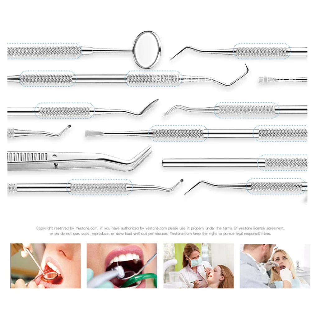 Dental Tools Set Stainless Steel Oral Care Kit with Metal