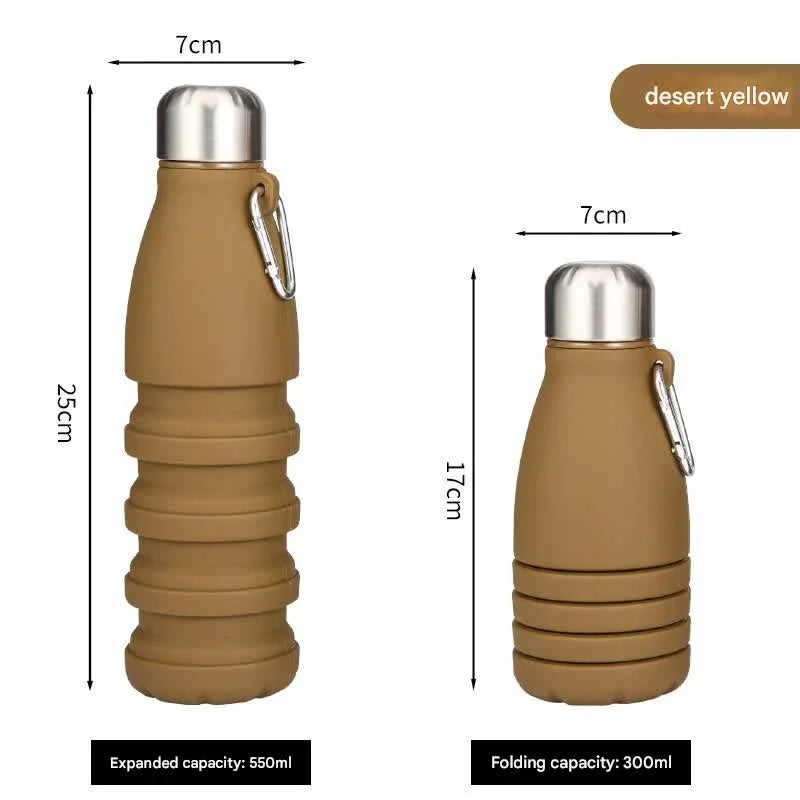 Desert yellow Collapsible Silicone Water Bottle - Portable