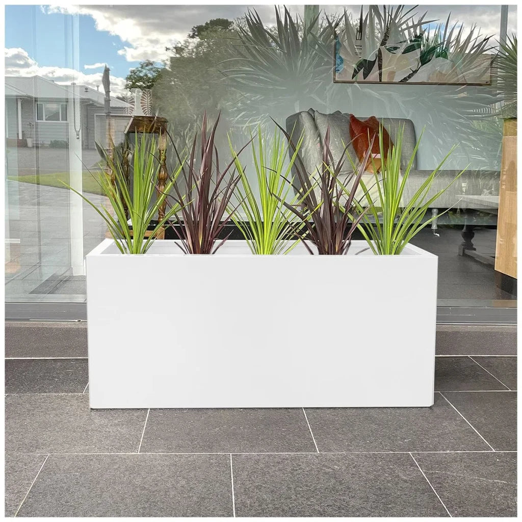 Designer Planter Box 900 x 340 x 400mm Vibrant White - Home