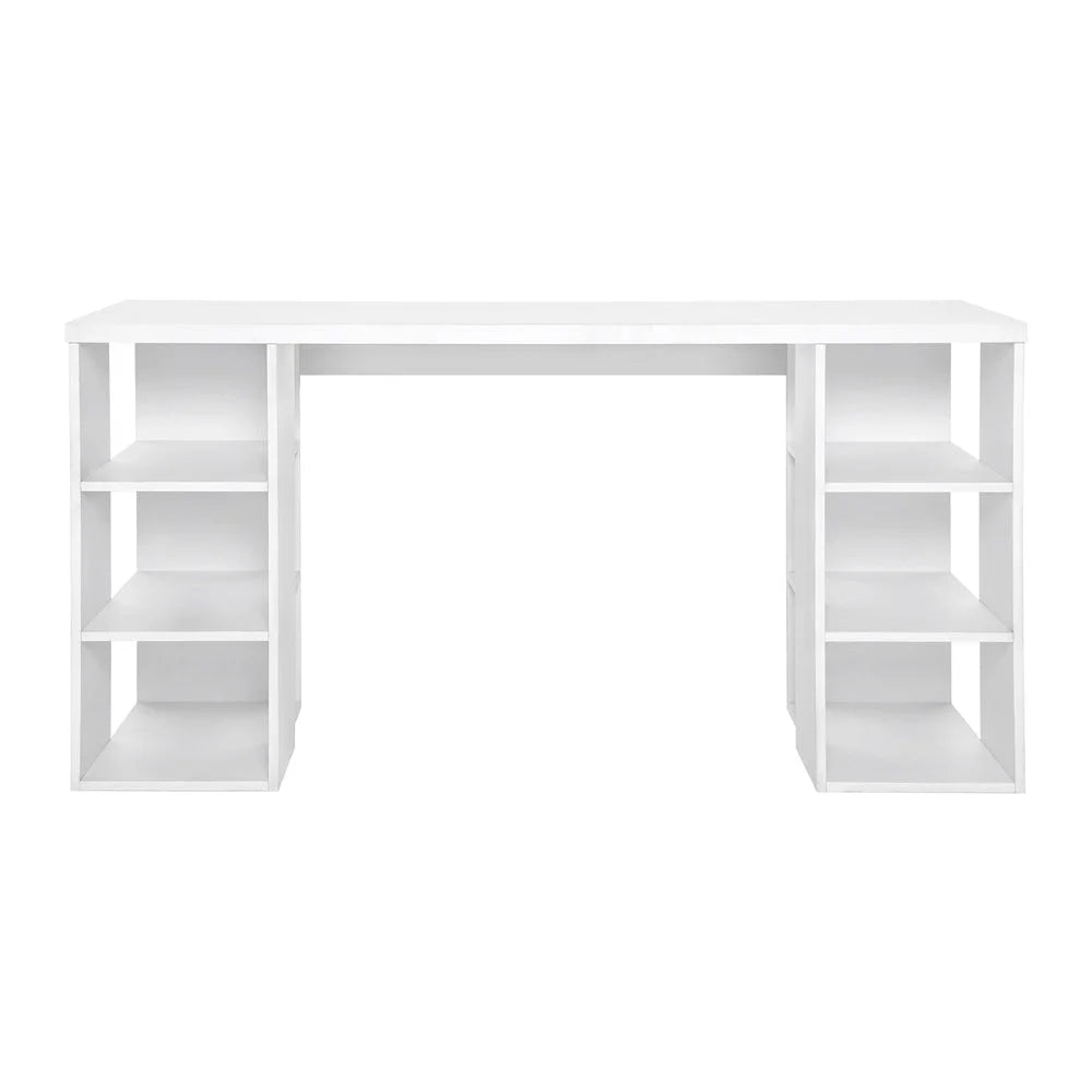 Bookshelf with desk level storage office