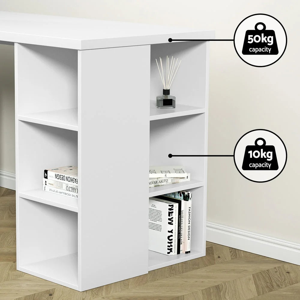 Bookshelf with desk level storage office computer