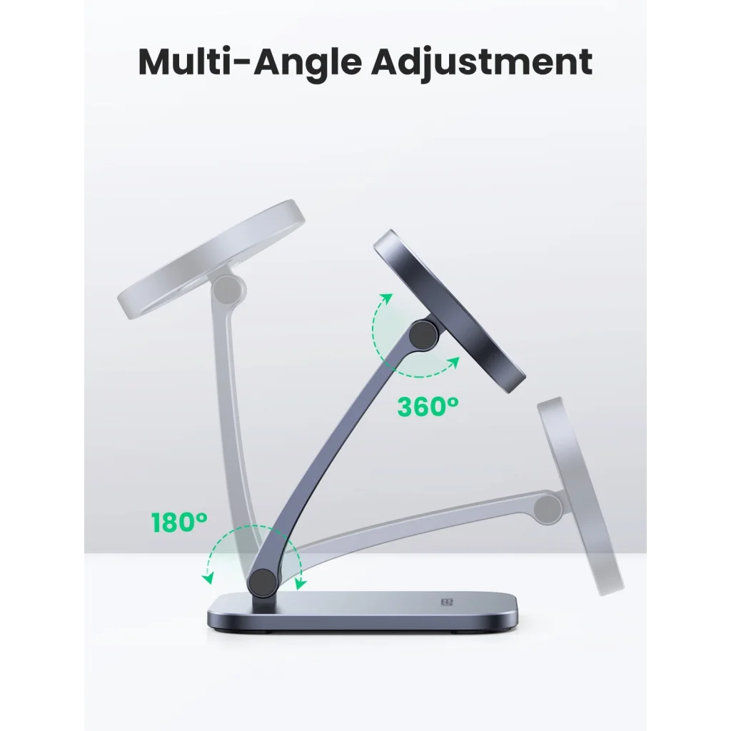 Desk Adjustable and Foldable Aluminum MagSafe Charging