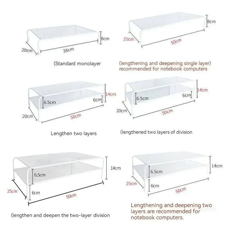 Desk Organizer Bracket for Elevated Computer Monitor