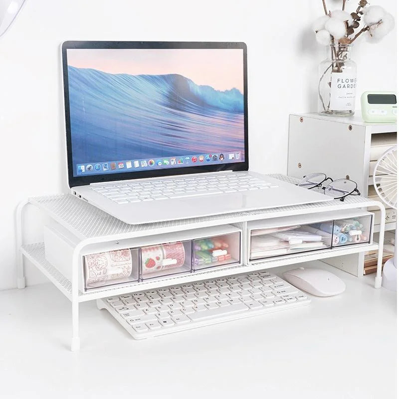 Desk Organizer Bracket for Elevated Computer Monitor