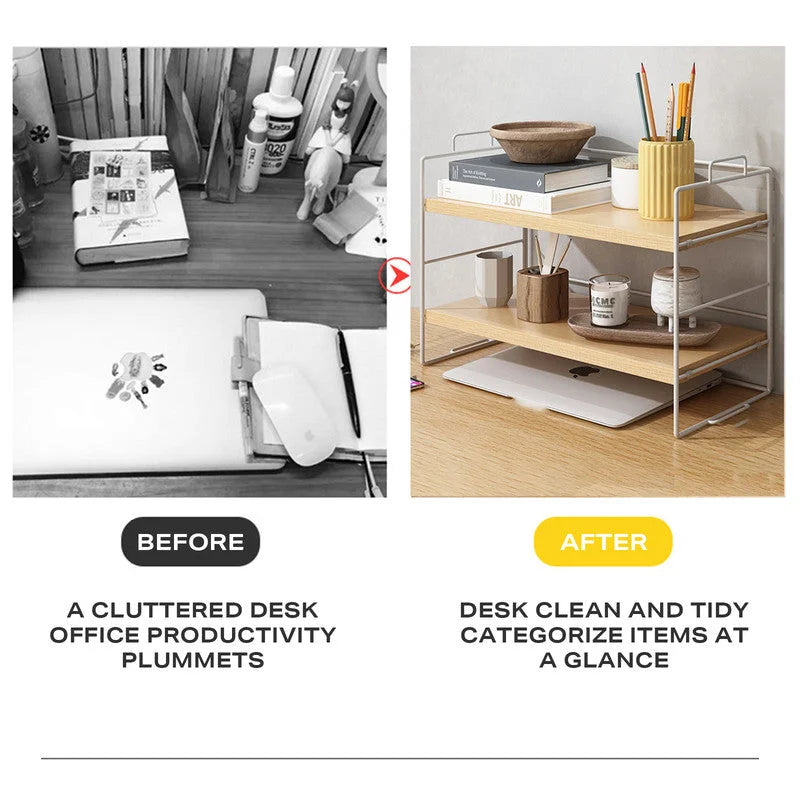Desktop Storage Rack Bookshelf Office - Furniture
