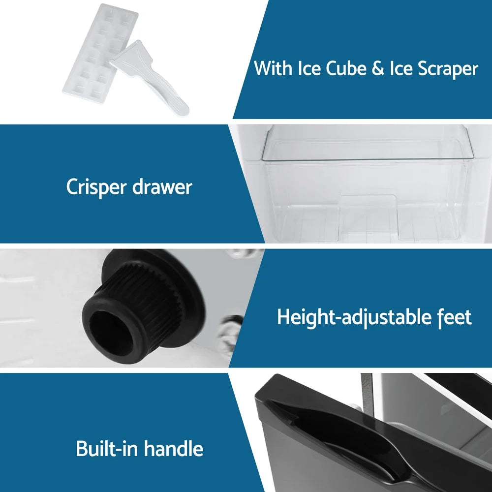 Black 122l mini bar fridge for chilled drinks and small kitchen storage