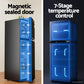 Black 122l mini bar fridge with black cabinet and interior shelf space