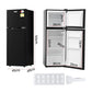 Black 122l mini bar fridge with small fridge body and door storage