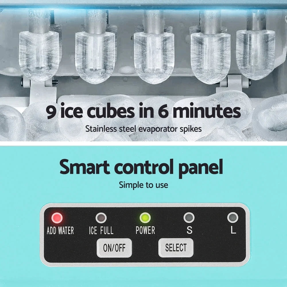 Devanti 12kg Ice Maker Machine w/Self Cleaning Green