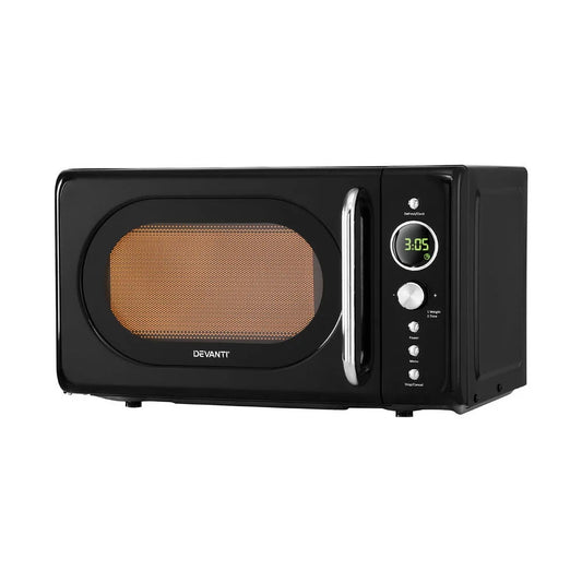 Devanti 20L Microwave Oven 700W Black - Appliances >