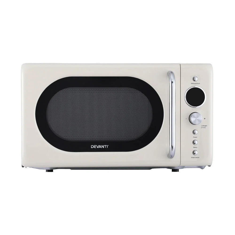 Devanti 20L Microwave Oven 700W Cream - Appliances >