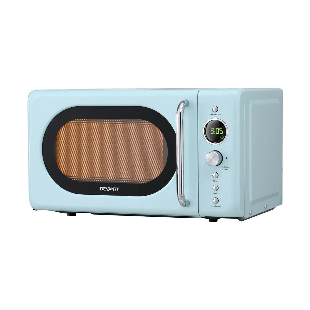 Devanti 20L Microwave Oven 800W Blue - Appliances > Kitchen