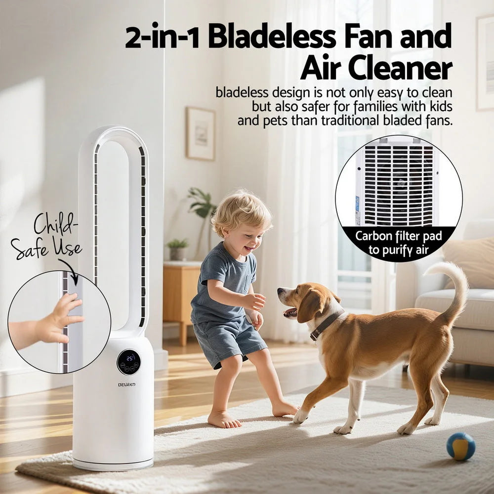 Devanti 2in1 Bladeless Fan Air Purification W/ Remote 88cm