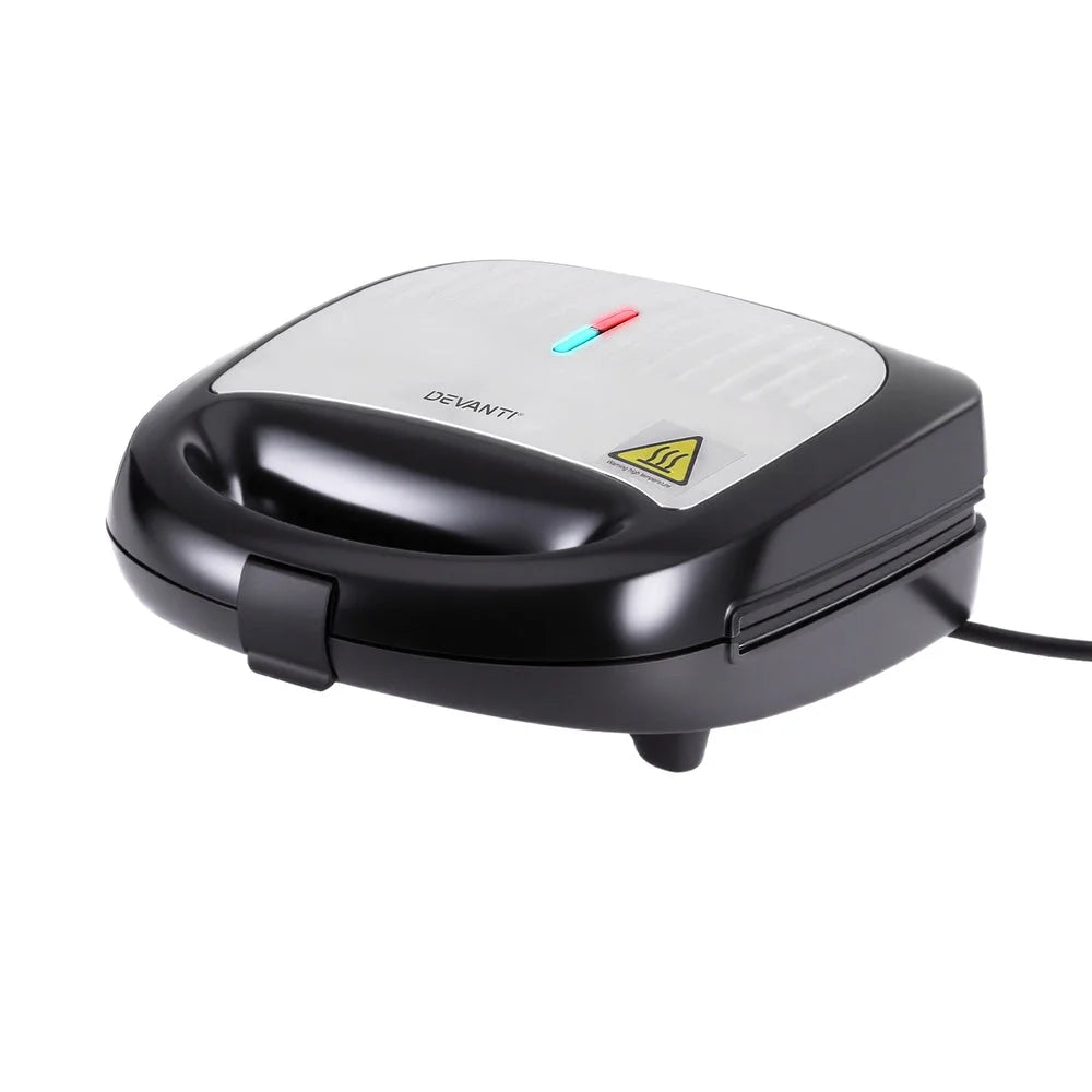 Devanti 3-in-1 Sandwich Press Waffle Maker Panini Press