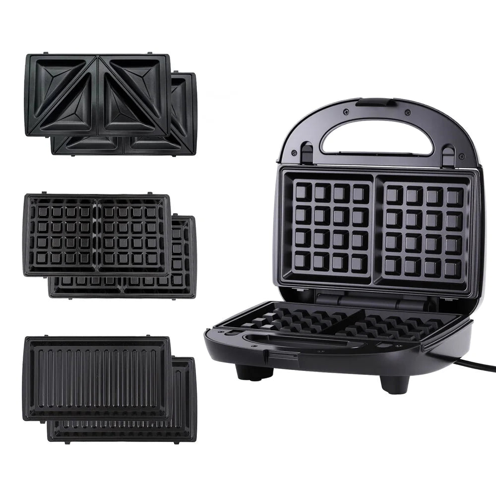 Devanti 3-in-1 Sandwich Press Waffle Maker Panini Press