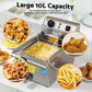 Electric deep fryer with 3000w 10l w basket lid