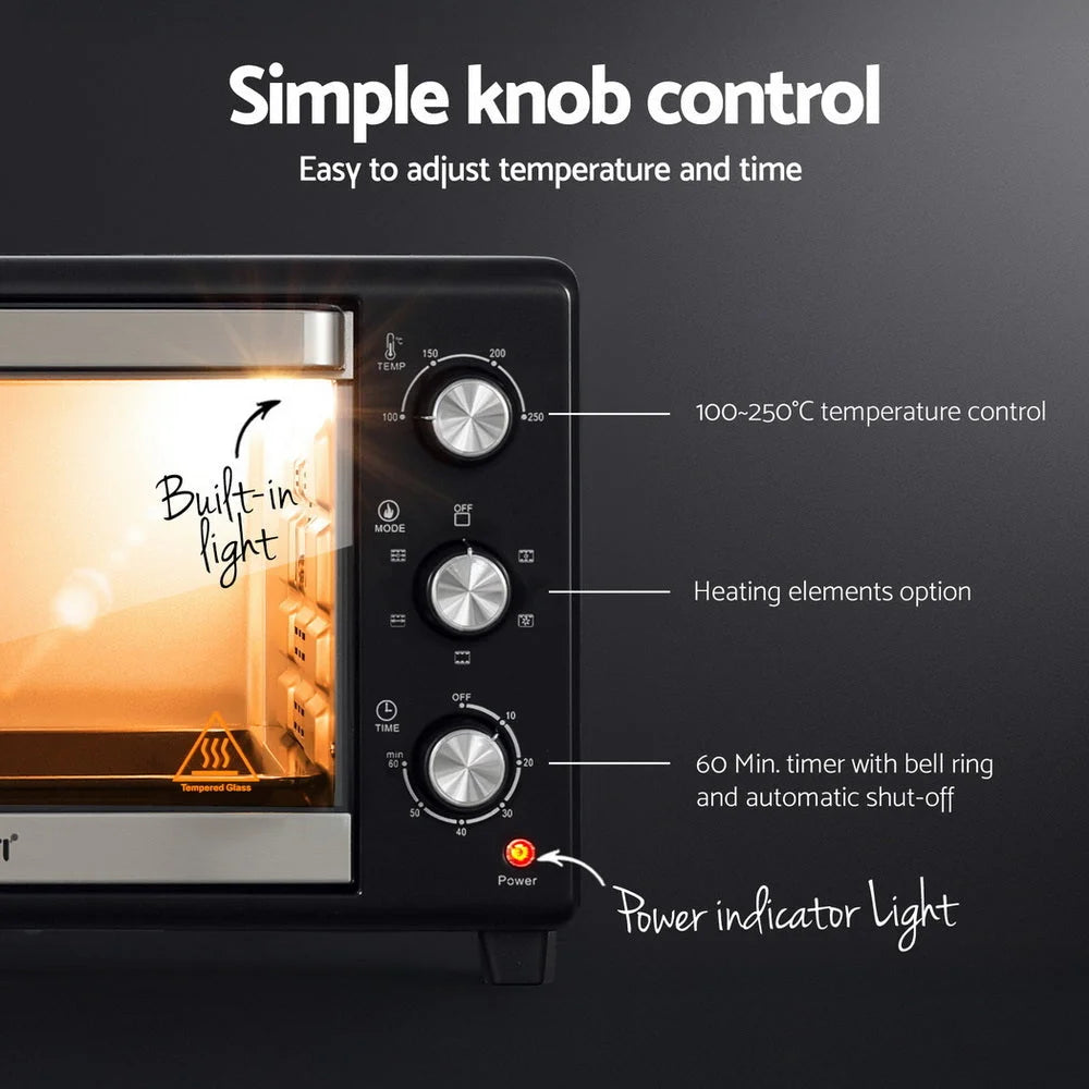 Devanti 30L Convection Oven Electric Fryer Ovens 1600W appliances