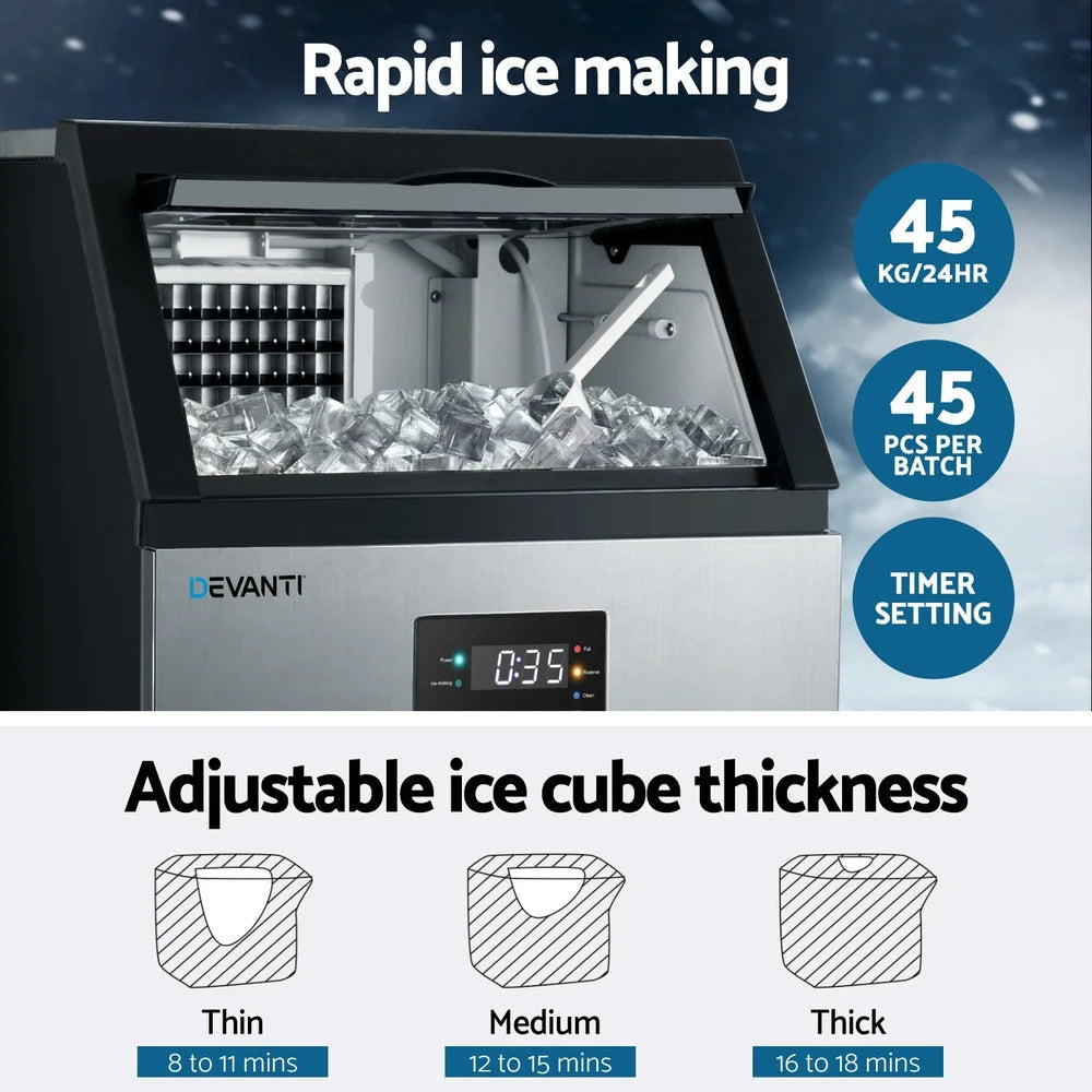 Devanti 45kg Ice Maker Commercial Machine - Appliances >