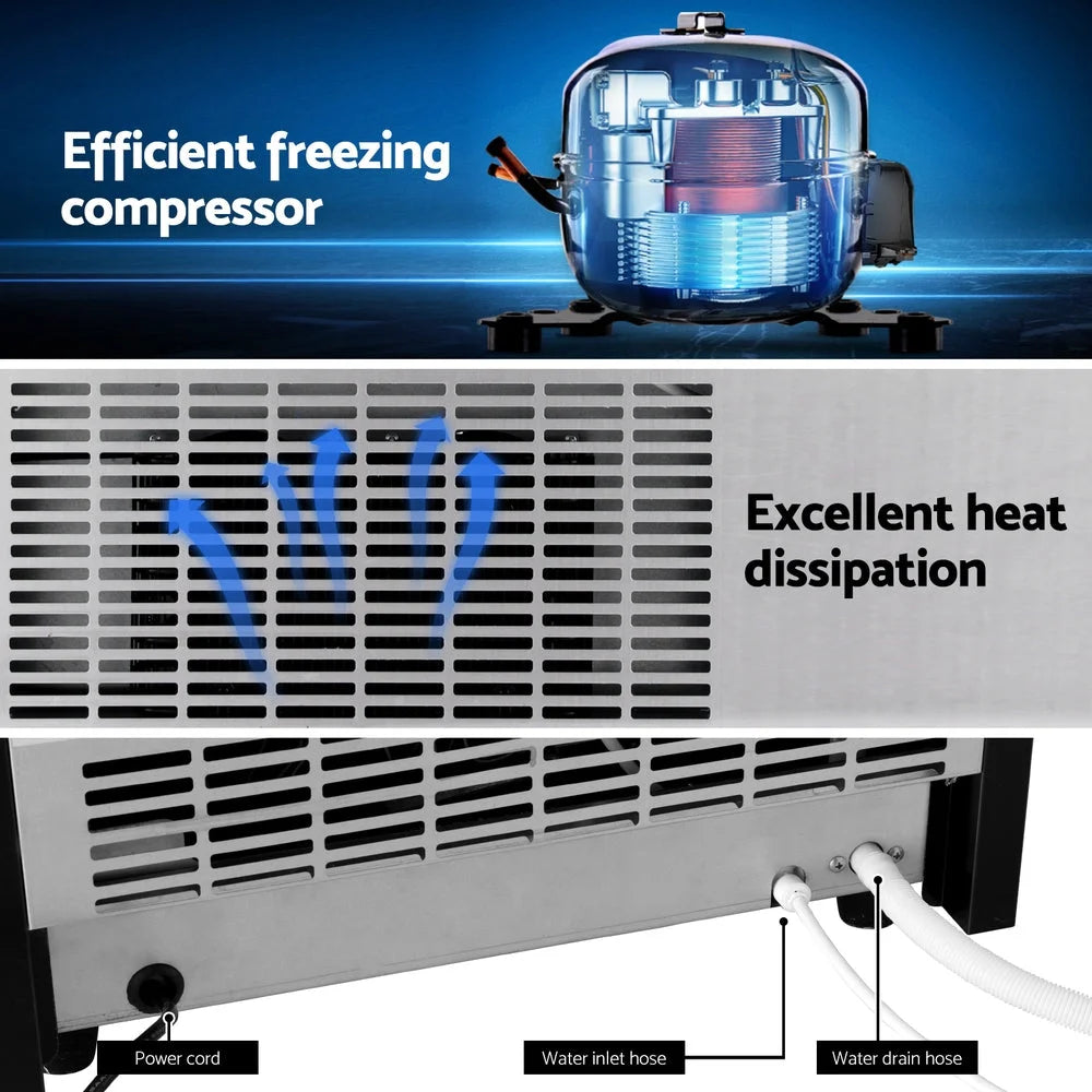 Devanti 45kg Ice Maker Commercial Machine - Appliances >