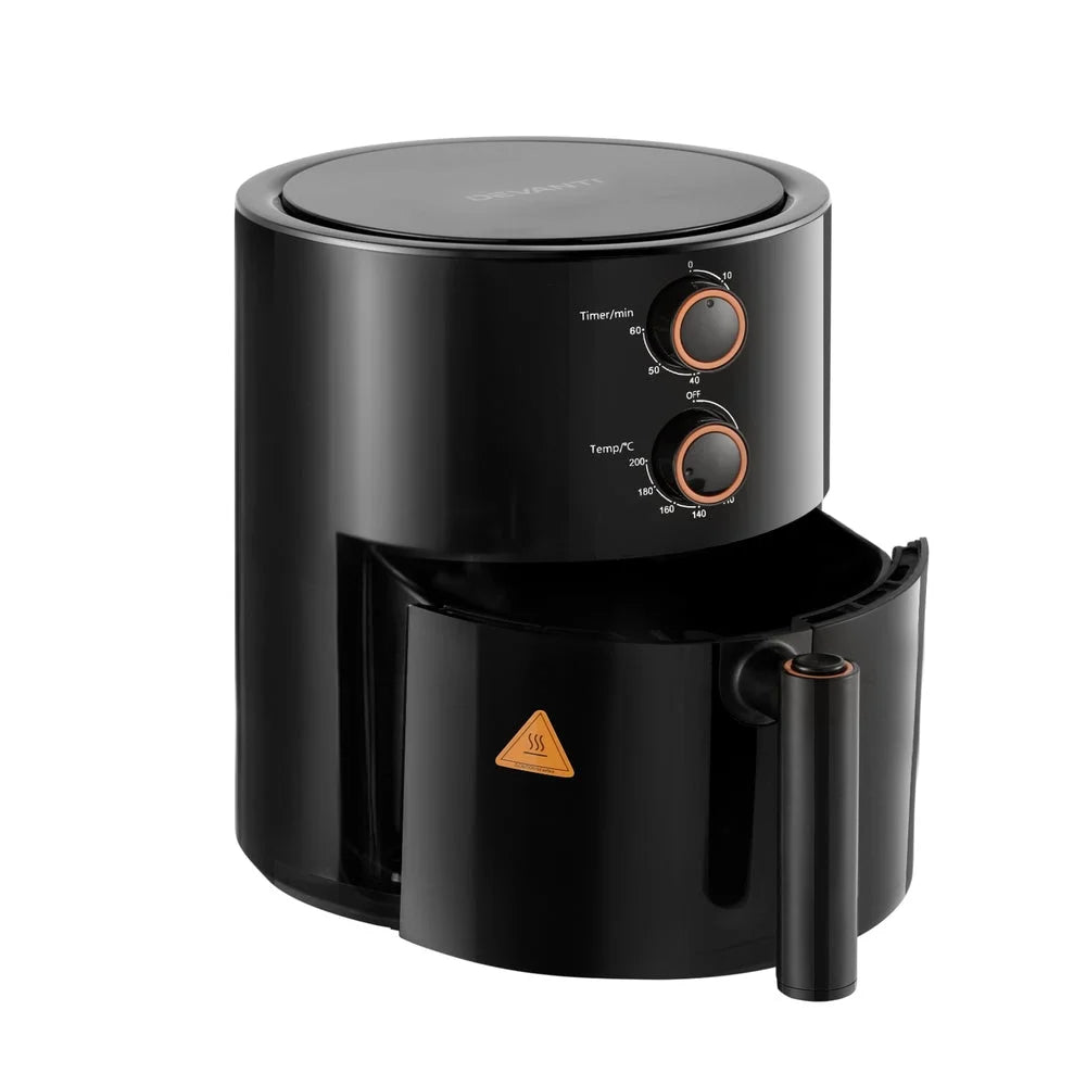 Devanti 4L Air Fryer Knob Control 1500W - Appliances >