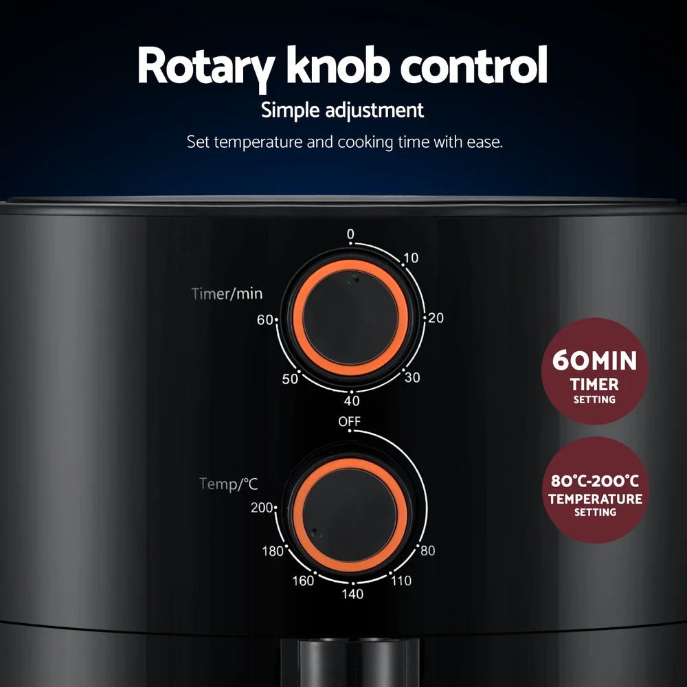 Devanti 4L Air Fryer Knob Control 1500W - Appliances >