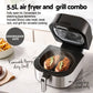 Air fryer grill with front angle shown
