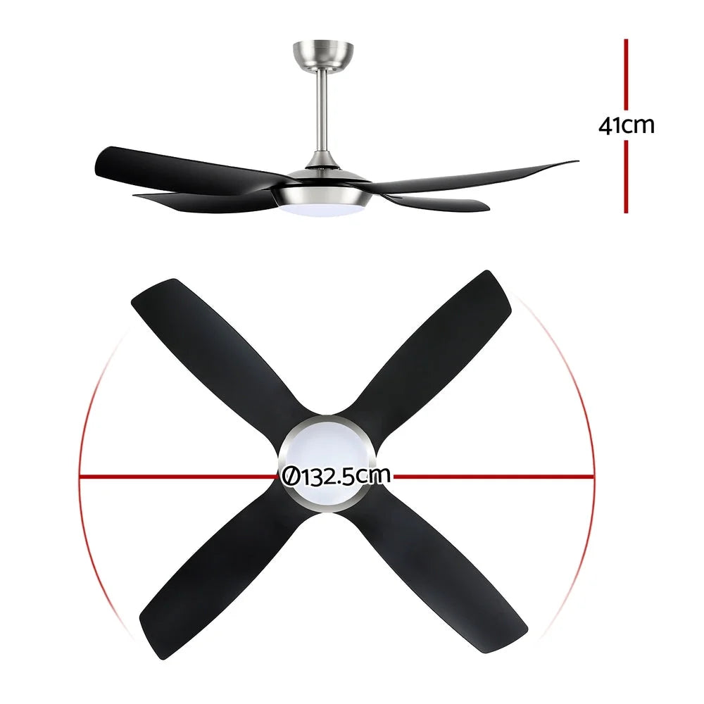 Devanti 52’’ Ceiling Fan DC Motor w/Light w/Remote Black