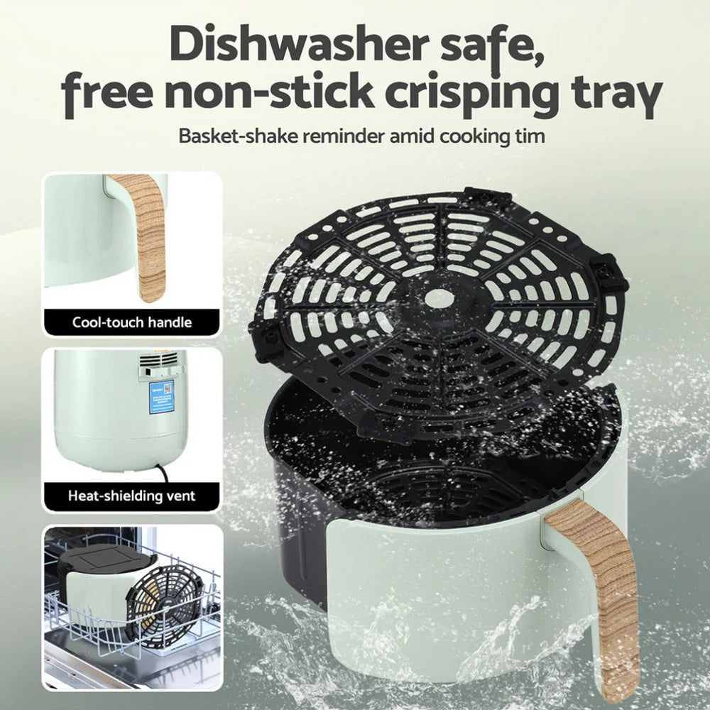 Devanti 5L Air Fryer Touch Control 1700W Green - Appliances