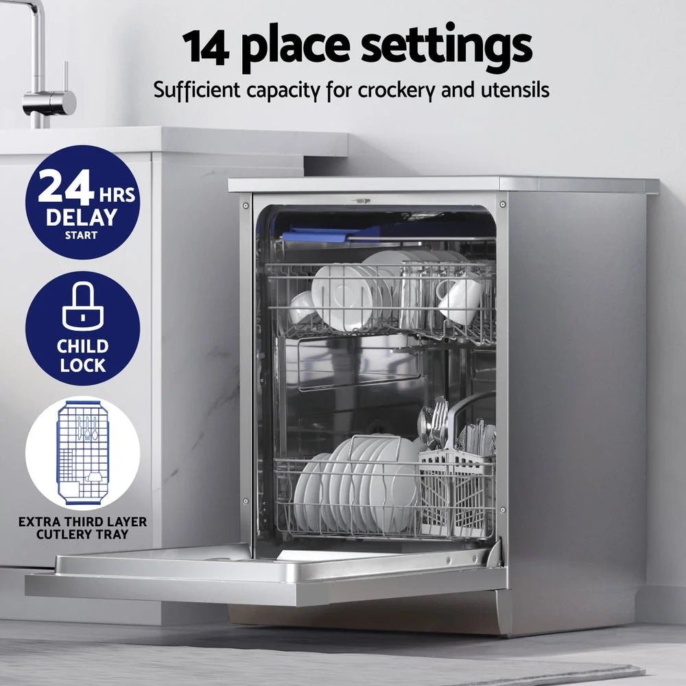 Devanti 60cm 14 Place Settings Freestanding Dishwasher